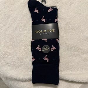 Gold Toe Men's Casual Socks with Flamingo Design